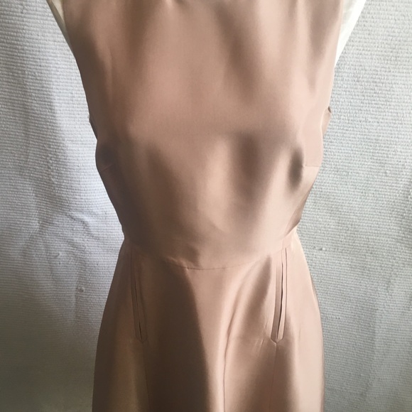 LK Bennett Tan Brown 100% Silk Midi Dress - Picture 5 of 8